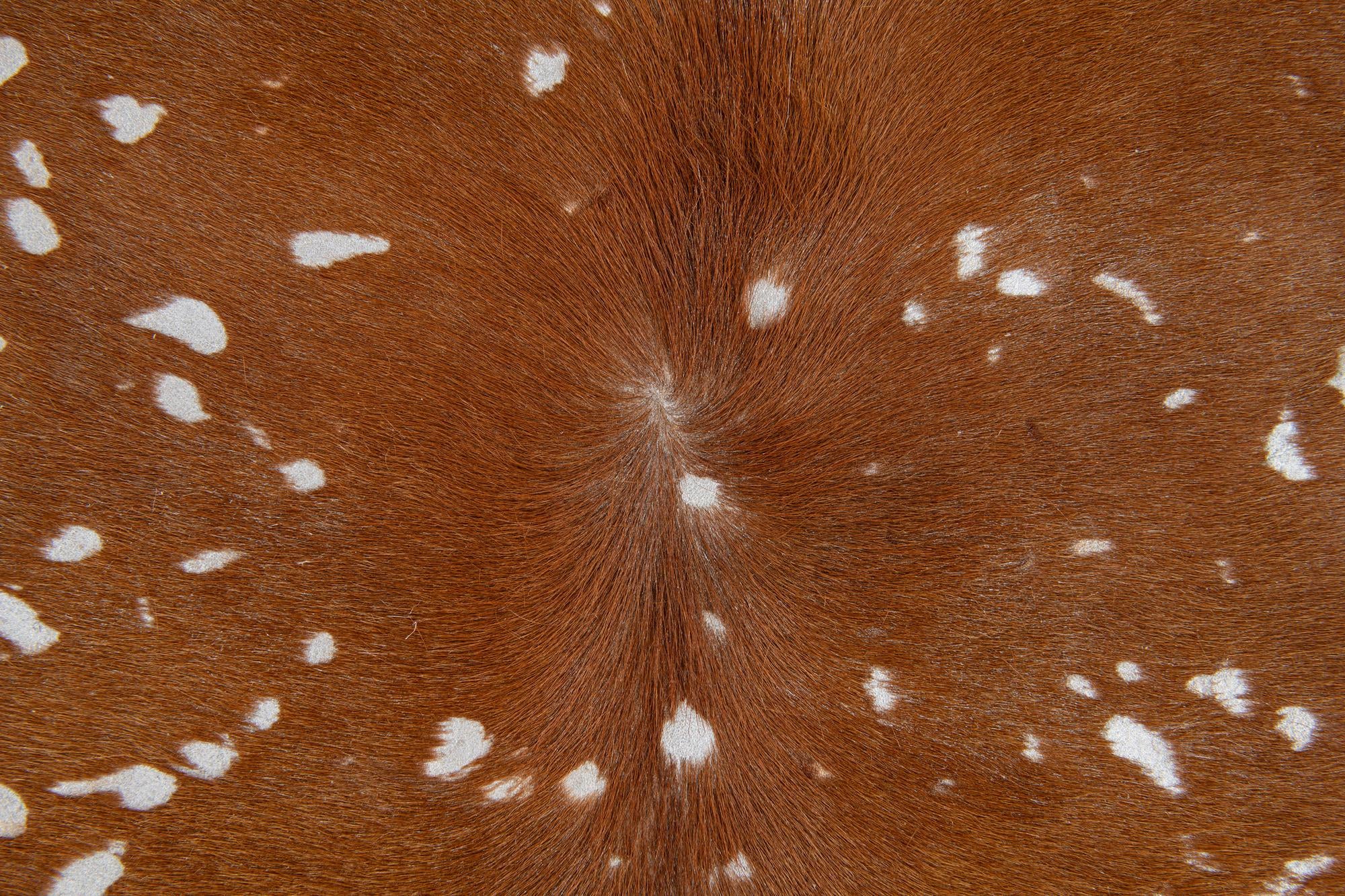 6' 10 x 7' 3 Cowhide Leather Freeform Rug