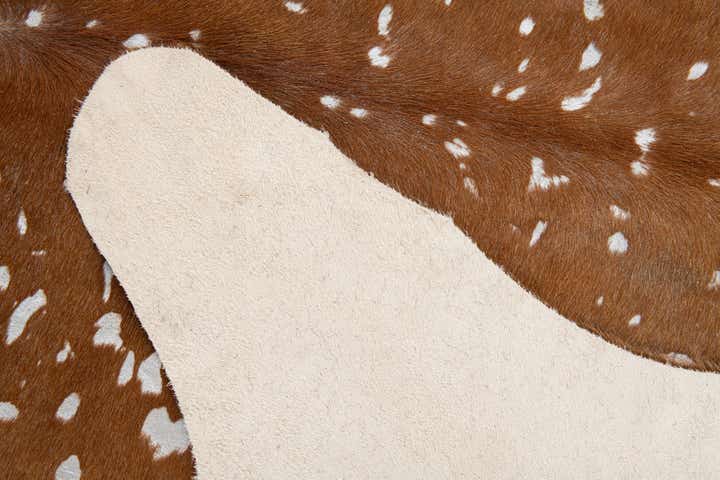 6' 10 x 7' 3 Cowhide Leather Freeform Rug