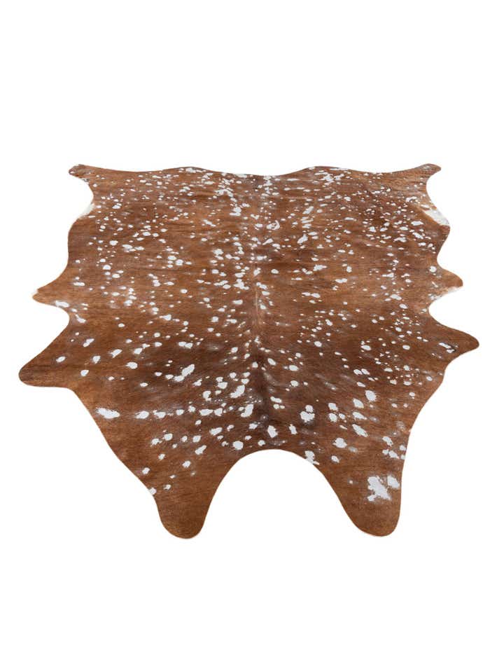 6' 4 x 6' 9 Cowhide Leather Freeform Rug