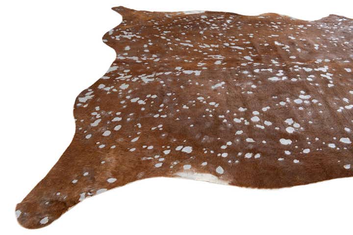 6' 4 x 6' 9 Cowhide Leather Freeform Rug