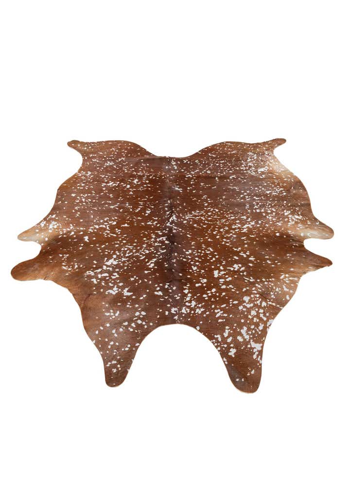 6' x 6' 9 Cowhide Leather Freeform Rug