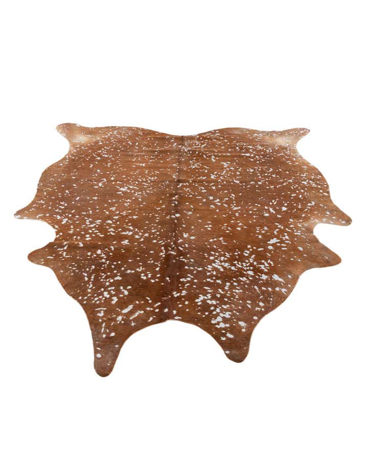 6' 9 x 7' Cowhide Leather Freeform Rug
