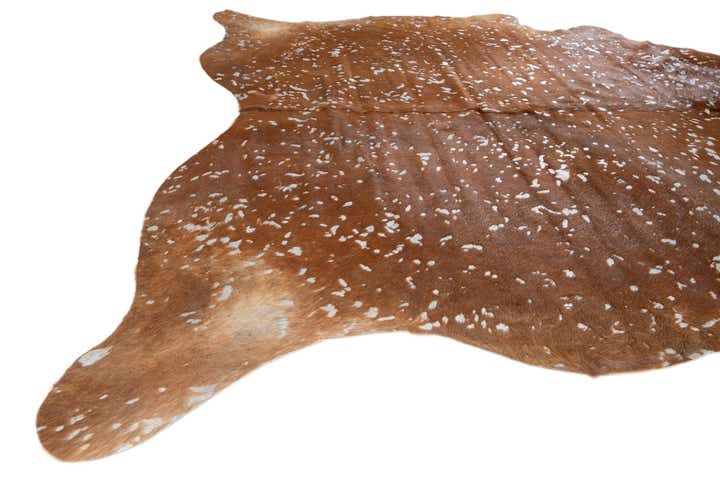 6' 9 x 7' Cowhide Leather Freeform Rug