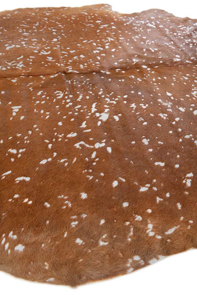 6' 9 x 7' Cowhide Leather Freeform Rug