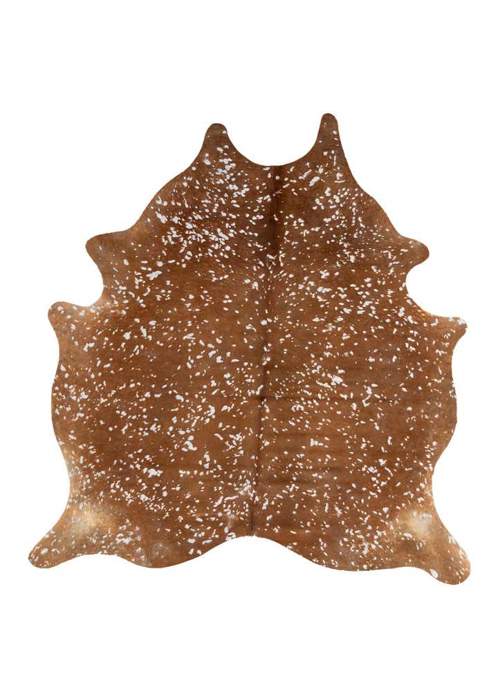 6' 9 x 7' Cowhide Leather Freeform Rug