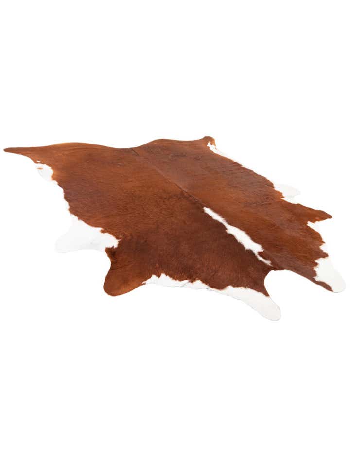 7' x 7' 6 Cowhide Leather Freeform Rug