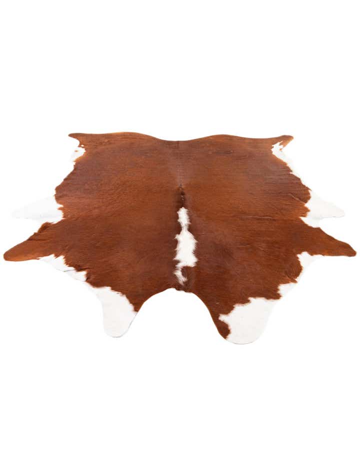 7' x 7' 6 Cowhide Leather Freeform Rug