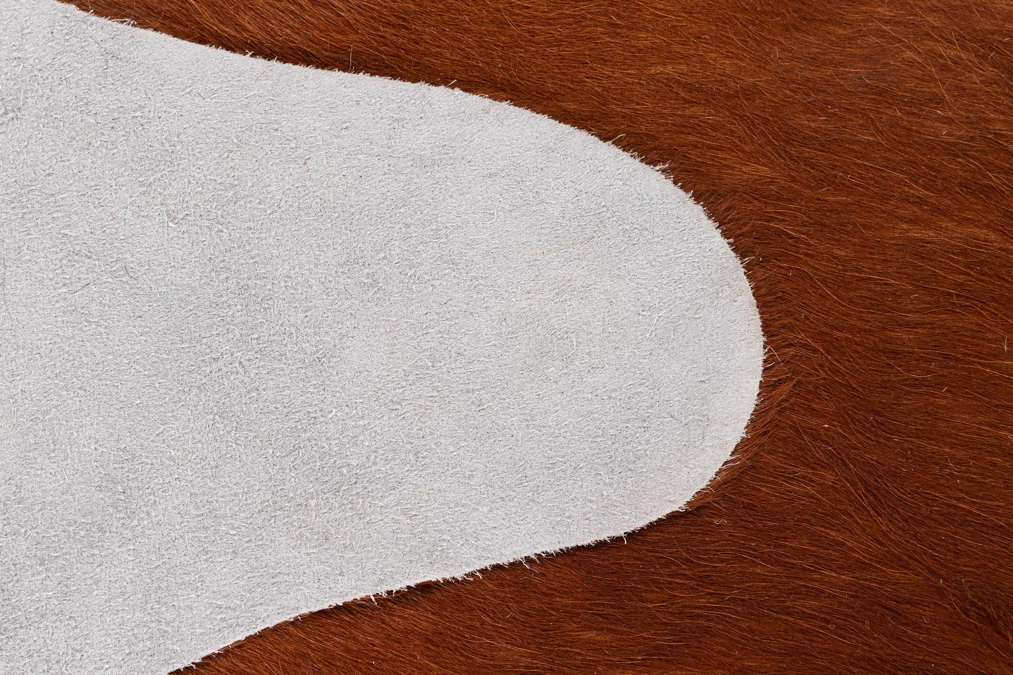 7' x 7' 6 Cowhide Leather Freeform Rug