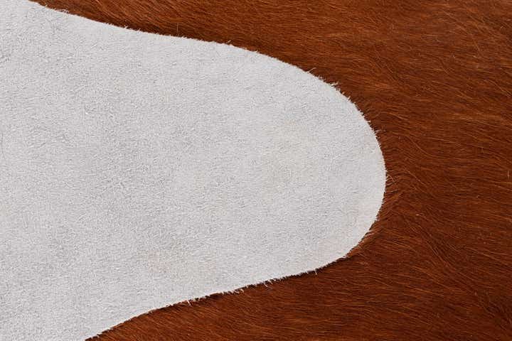 7' x 7' 6 Cowhide Leather Freeform Rug