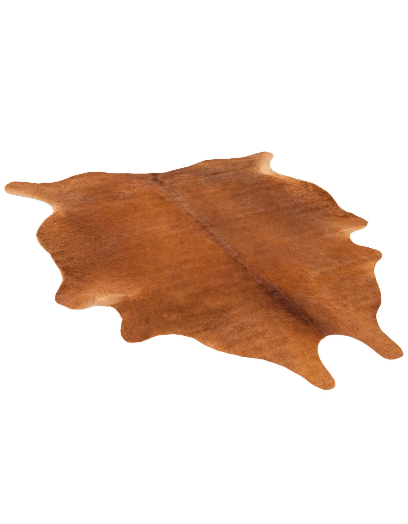 5' 9 x 6' 5 Cowhide Leather Freeform Rug