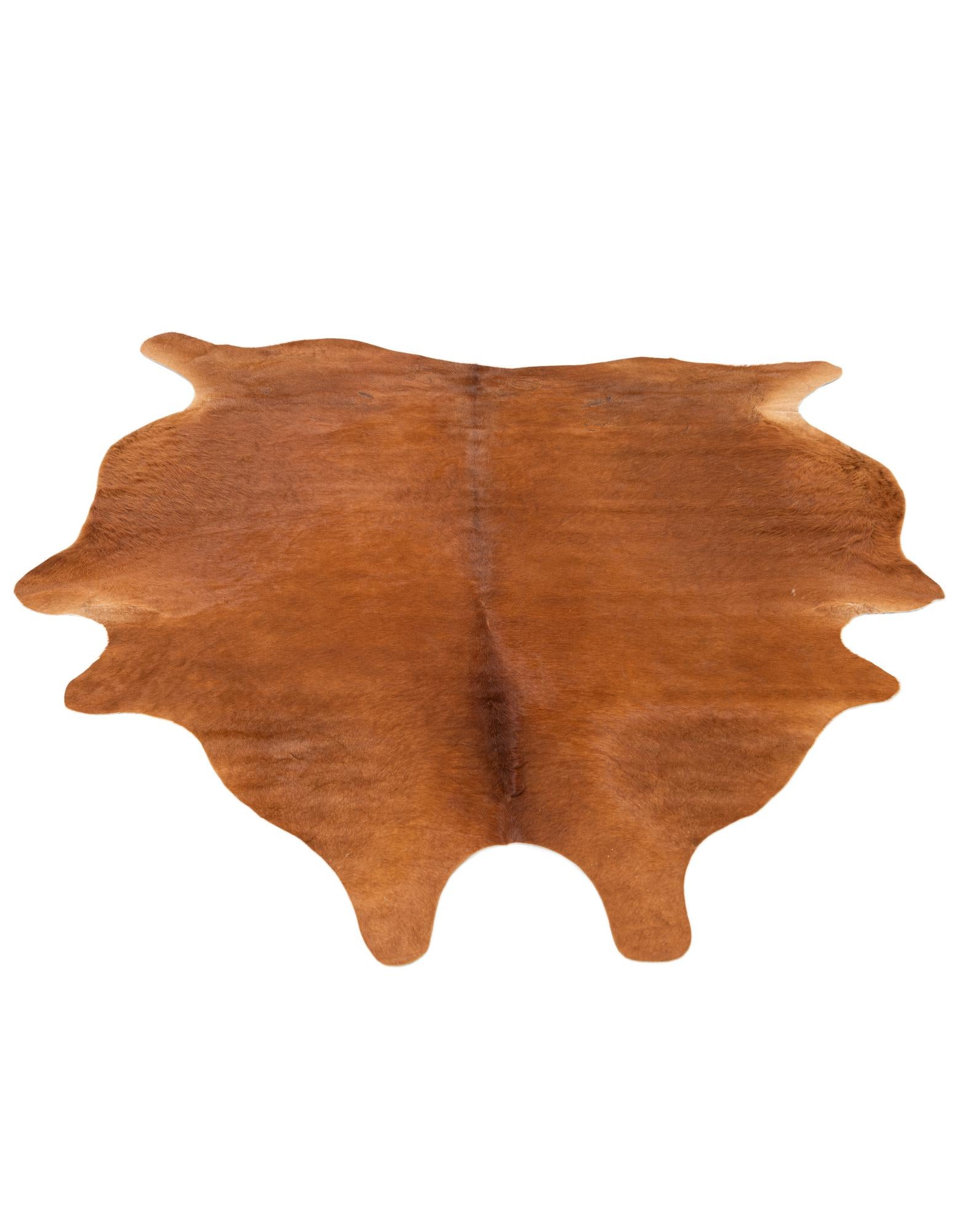 5' 9 x 6' 5 Cowhide Leather Freeform Rug