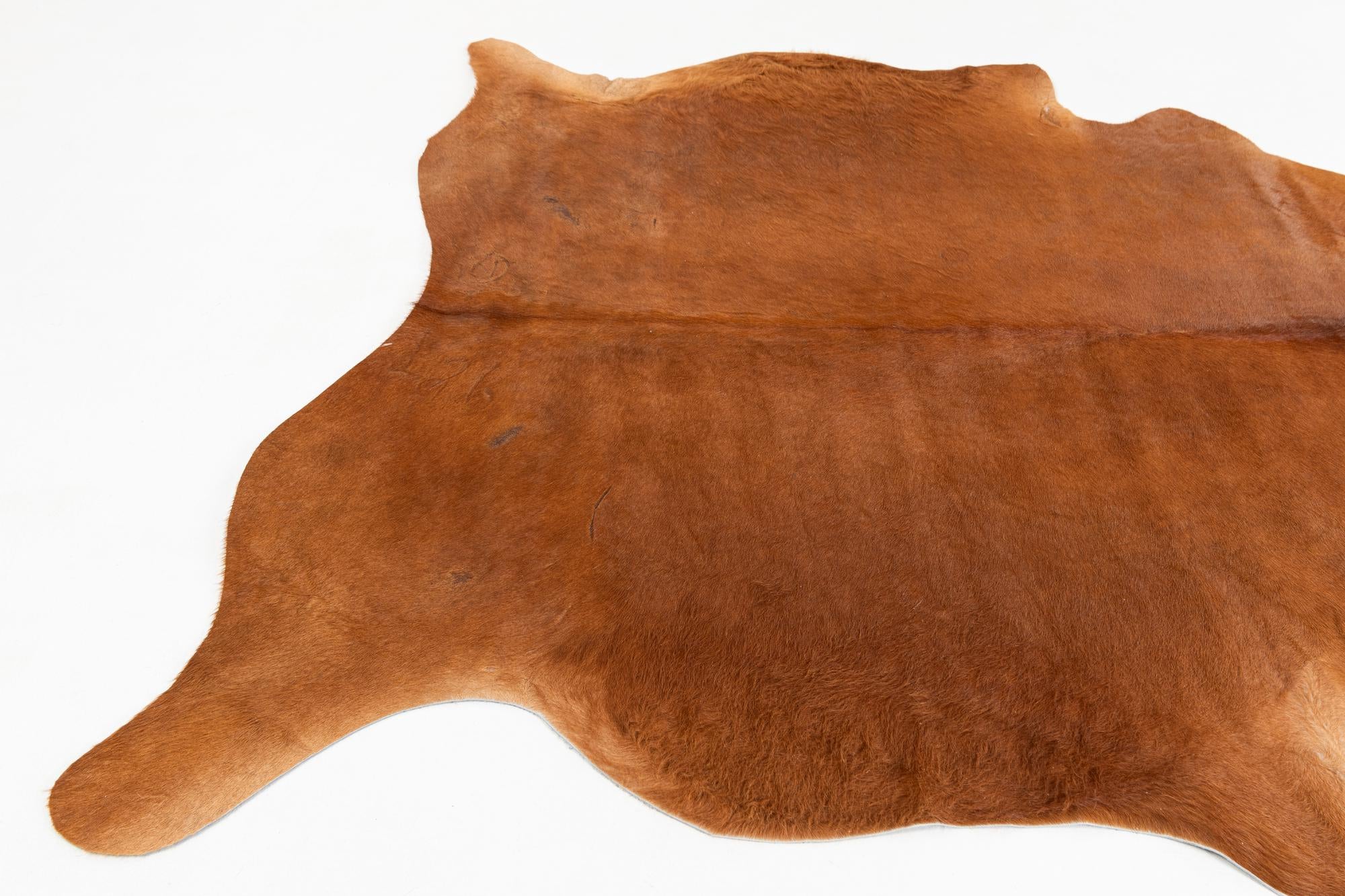 5' 9 x 6' 5 Cowhide Leather Freeform Rug