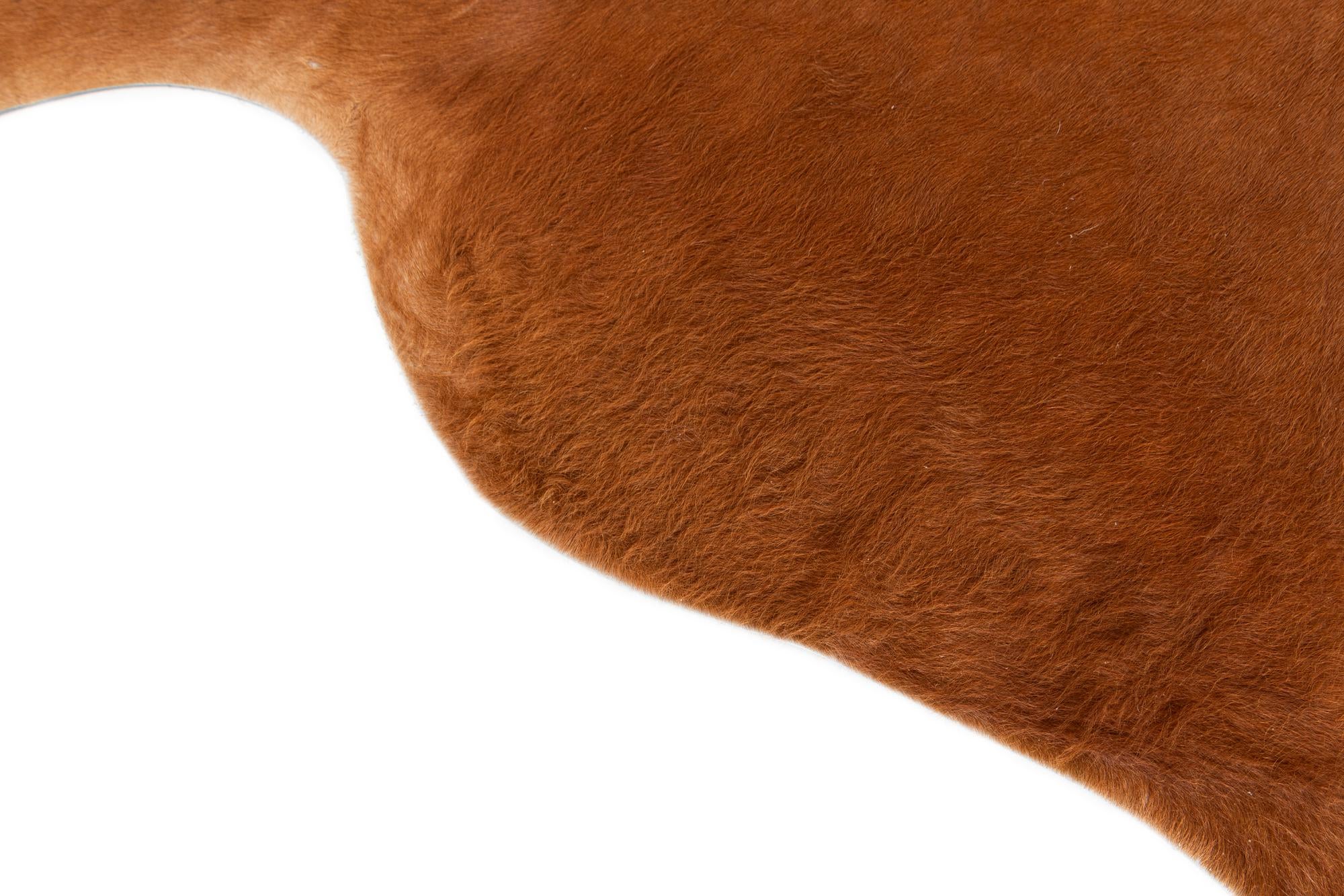 5' 9 x 6' 5 Cowhide Leather Freeform Rug