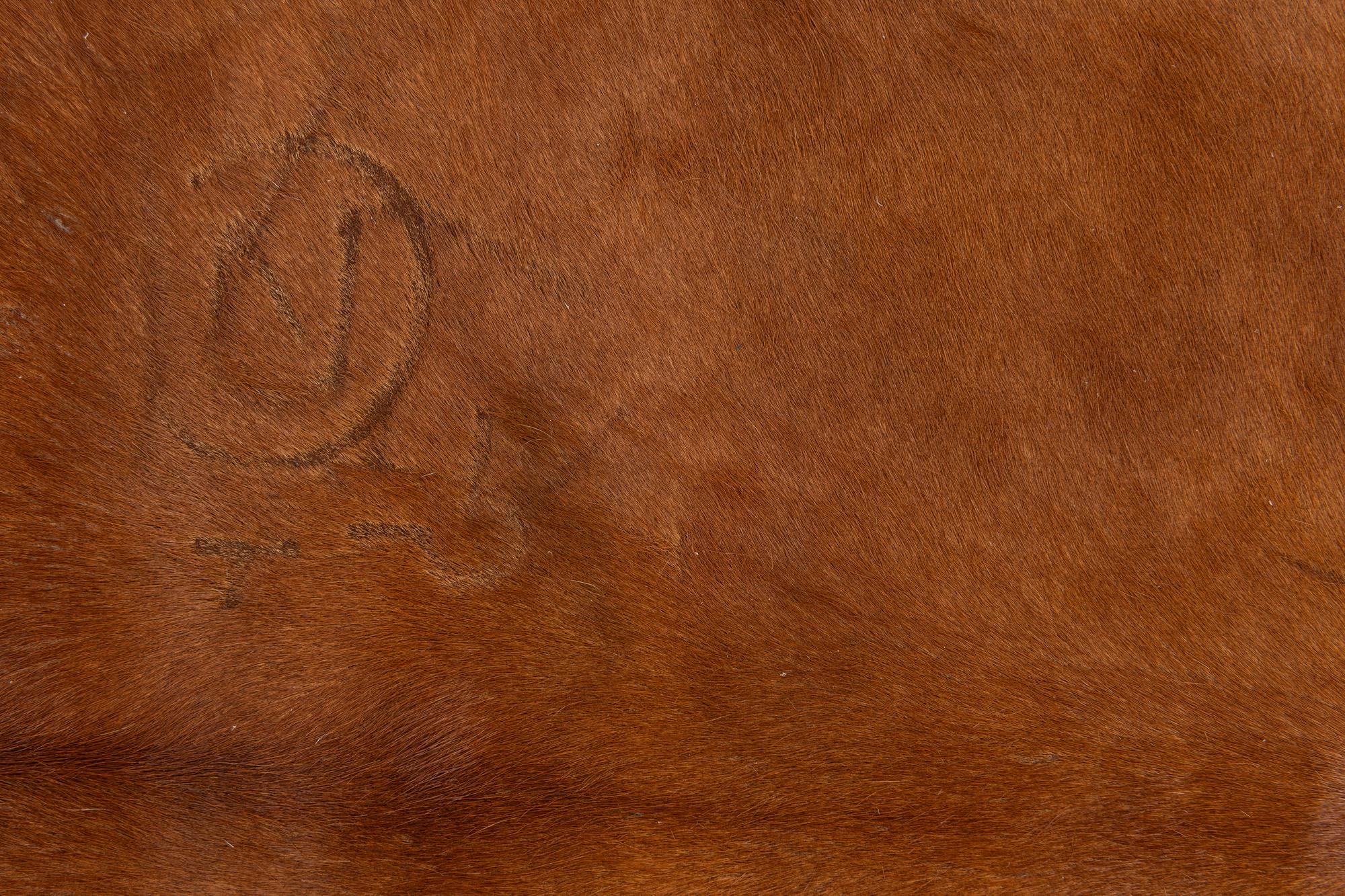 5' 9 x 6' 5 Cowhide Leather Freeform Rug