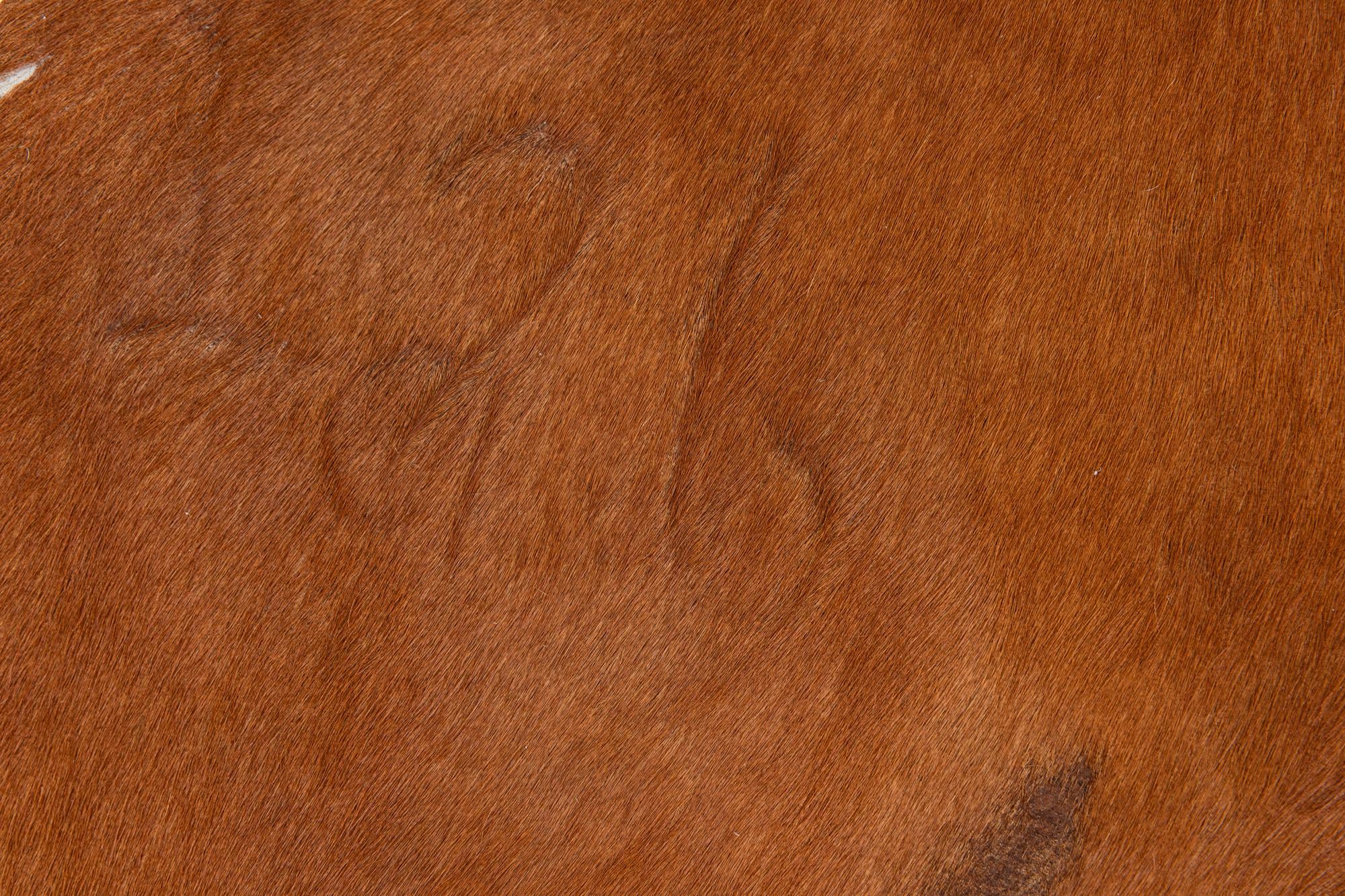 5' 9 x 6' 5 Cowhide Leather Freeform Rug