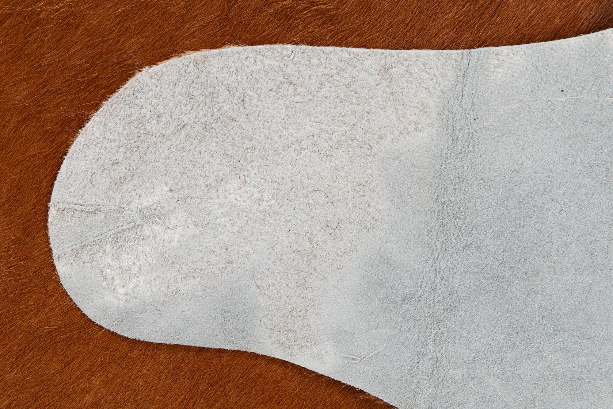 5' 9 x 6' 5 Cowhide Leather Freeform Rug