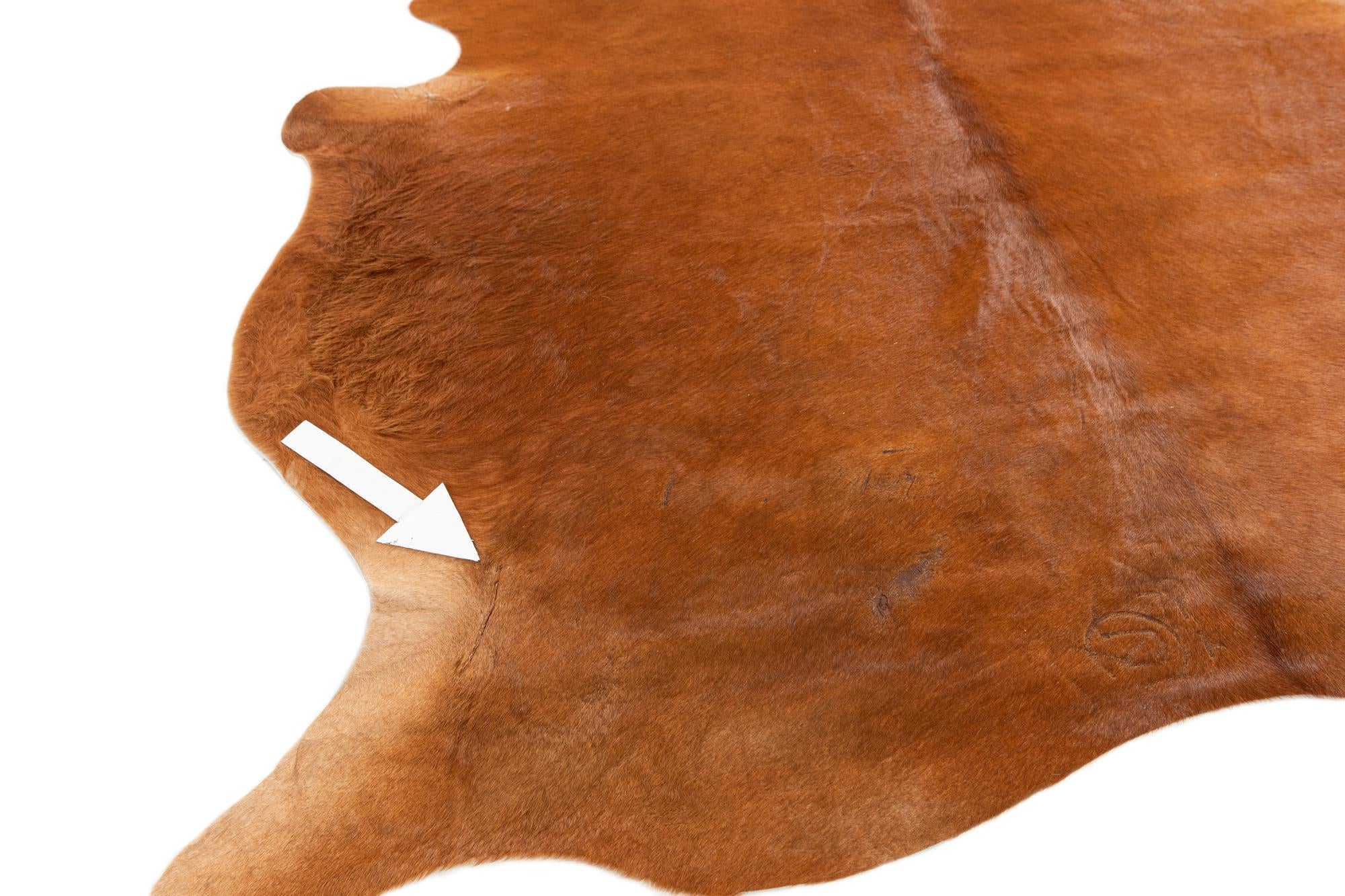 5' 9 x 6' 5 Cowhide Leather Freeform Rug