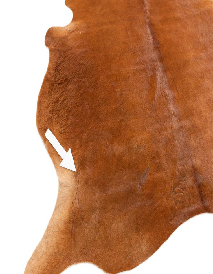 Detail image of 5' 9 x 6' 5 Cowhide Leather Freeform Rug