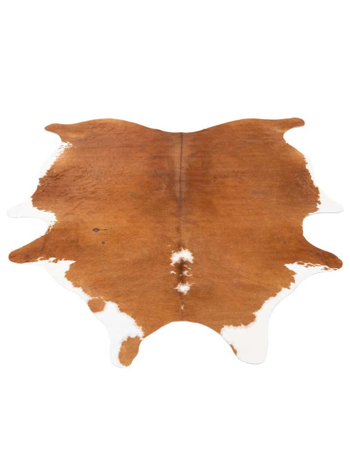 5' 7 x 6' 4 Cowhide Leather Freeform Rug
