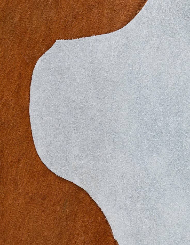 Detail image of 5' 7 x 6' 4 Cowhide Leather Freeform Rug