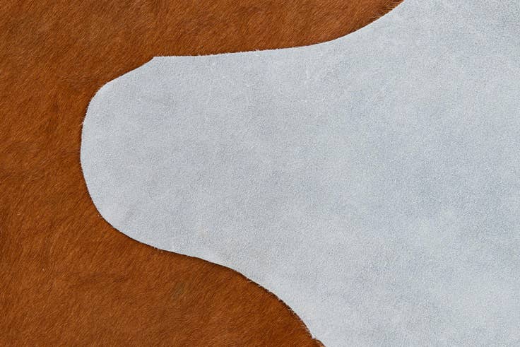 Detail image of 5' 7 x 6' 4 Cowhide Leather Freeform Rug