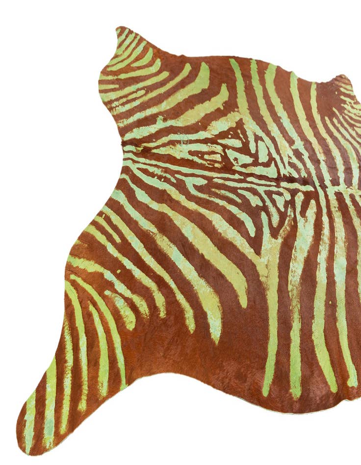 Detail image of 6' 3 x 6' 11 Cowhide Leather Freeform Rug