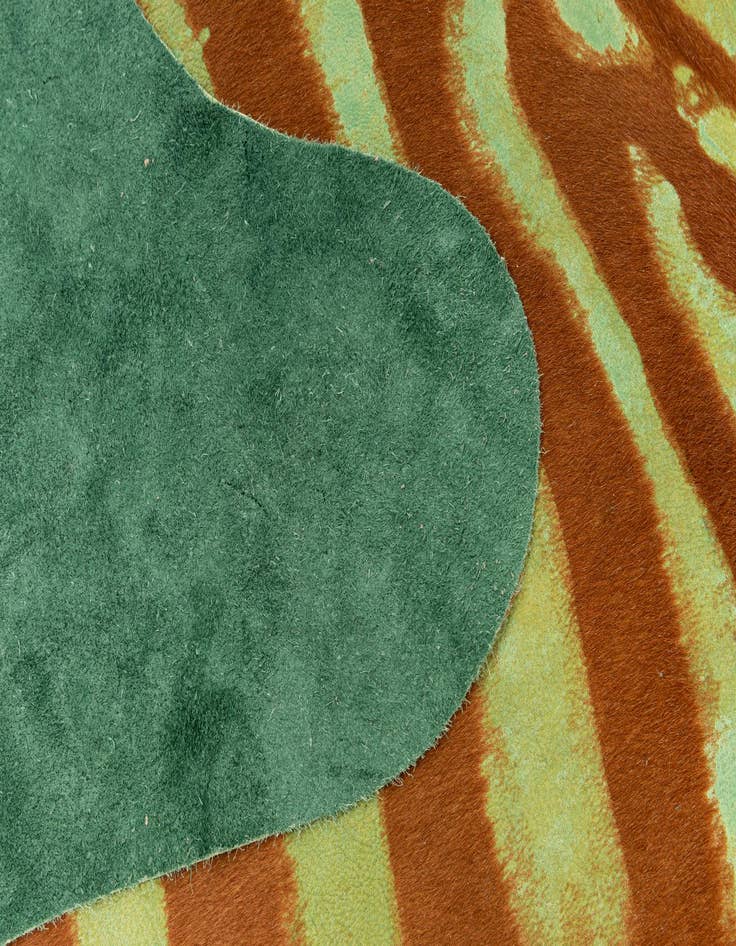 Detail image of 6' 6 x 7' 5 Cowhide Leather Freeform Rug