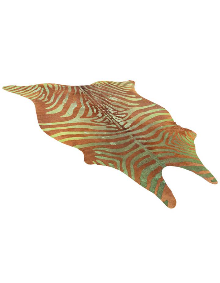 6' 7 x 7' 4 Cowhide Leather Freeform Rug