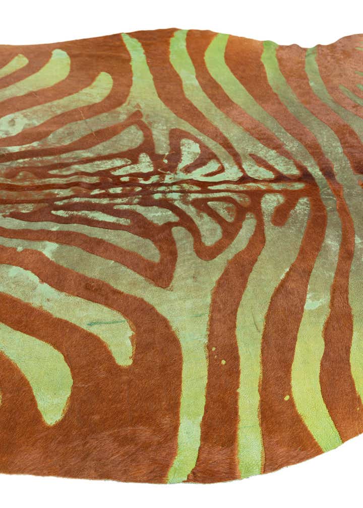 6' 7 x 7' 4 Cowhide Leather Freeform Rug