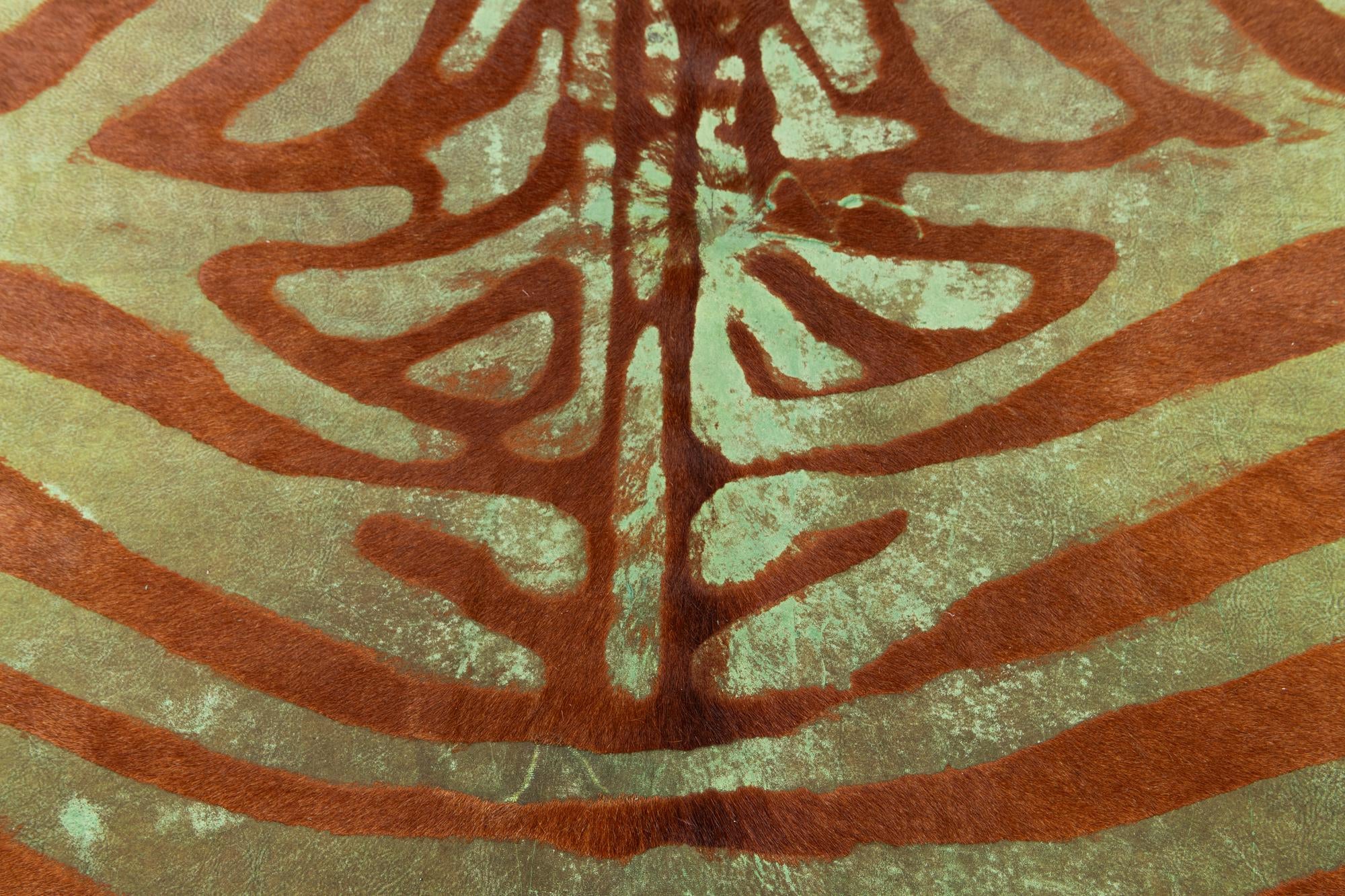 6' 7 x 7' 4 Cowhide Leather Freeform Rug
