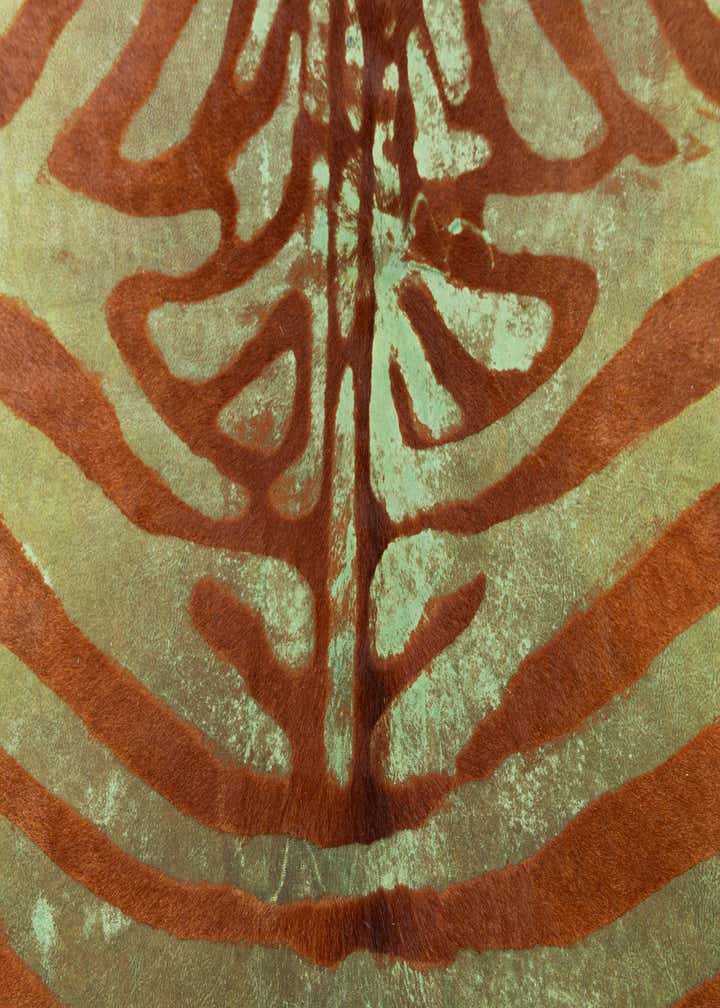 6' 7 x 7' 4 Cowhide Leather Freeform Rug