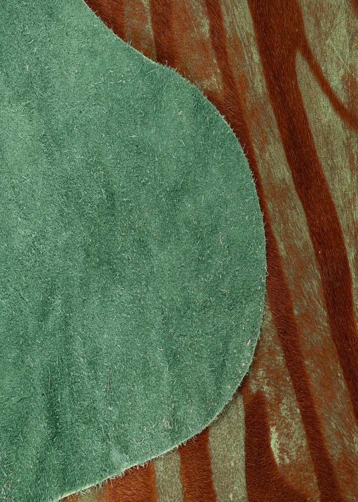 6' 7 x 7' 4 Cowhide Leather Freeform Rug