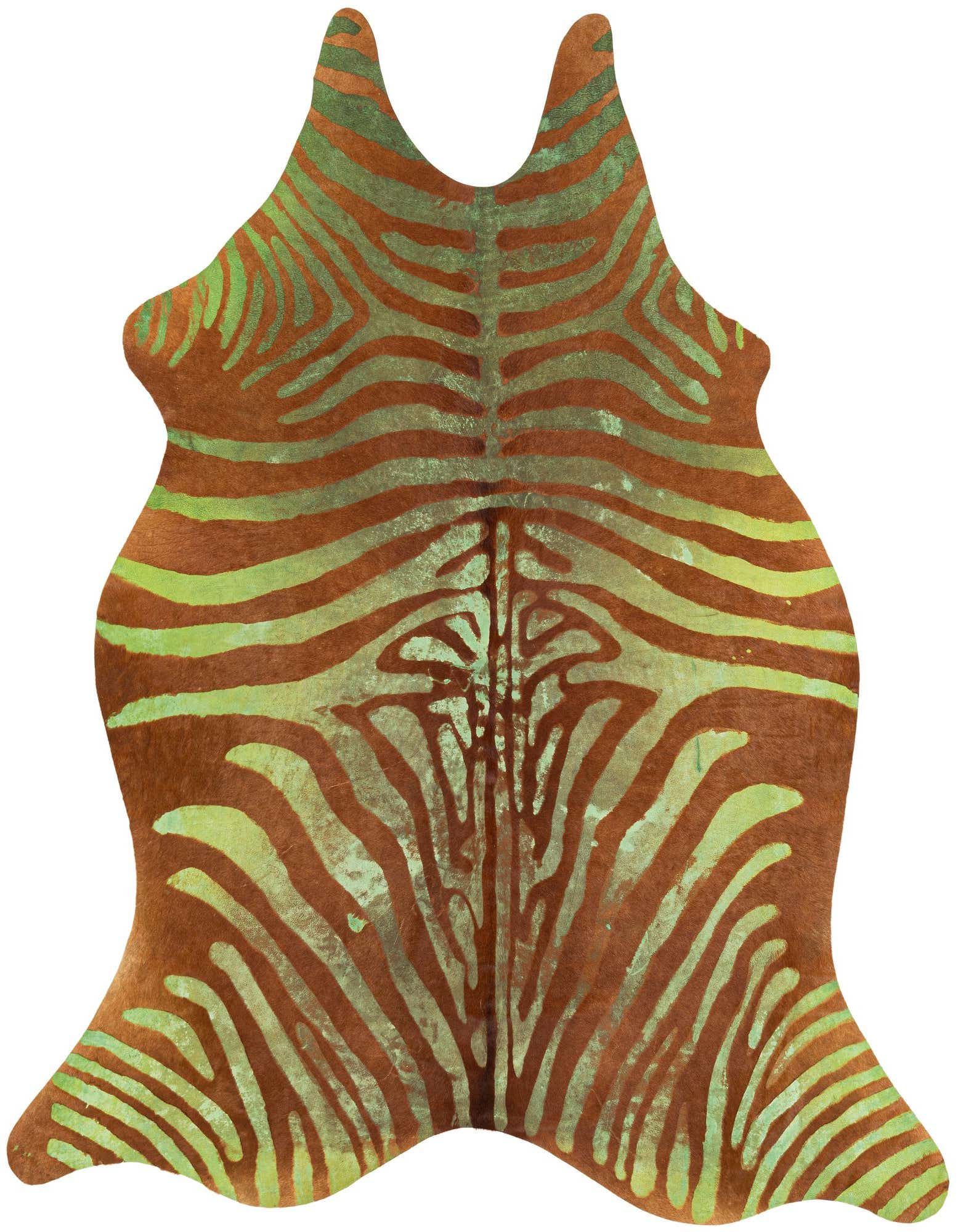6' 7 x 7' 4 Cowhide Leather Freeform Rug