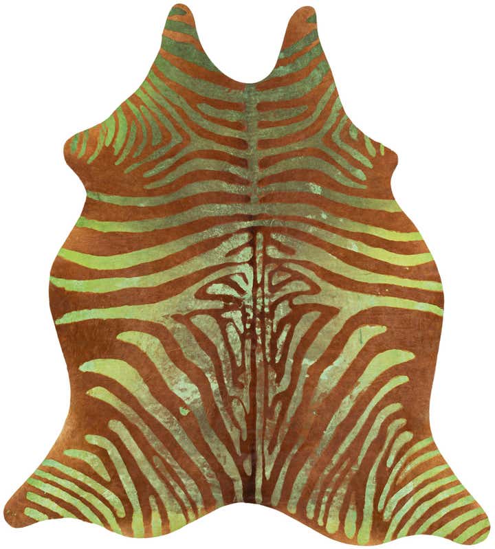 6' 7 x 7' 4 Cowhide Leather Freeform Rug