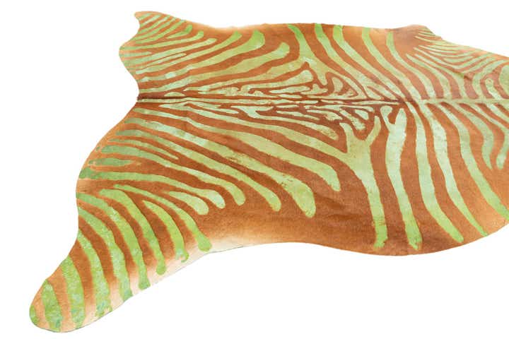 6' 9 x 7' 5 Cowhide Leather Freeform Rug