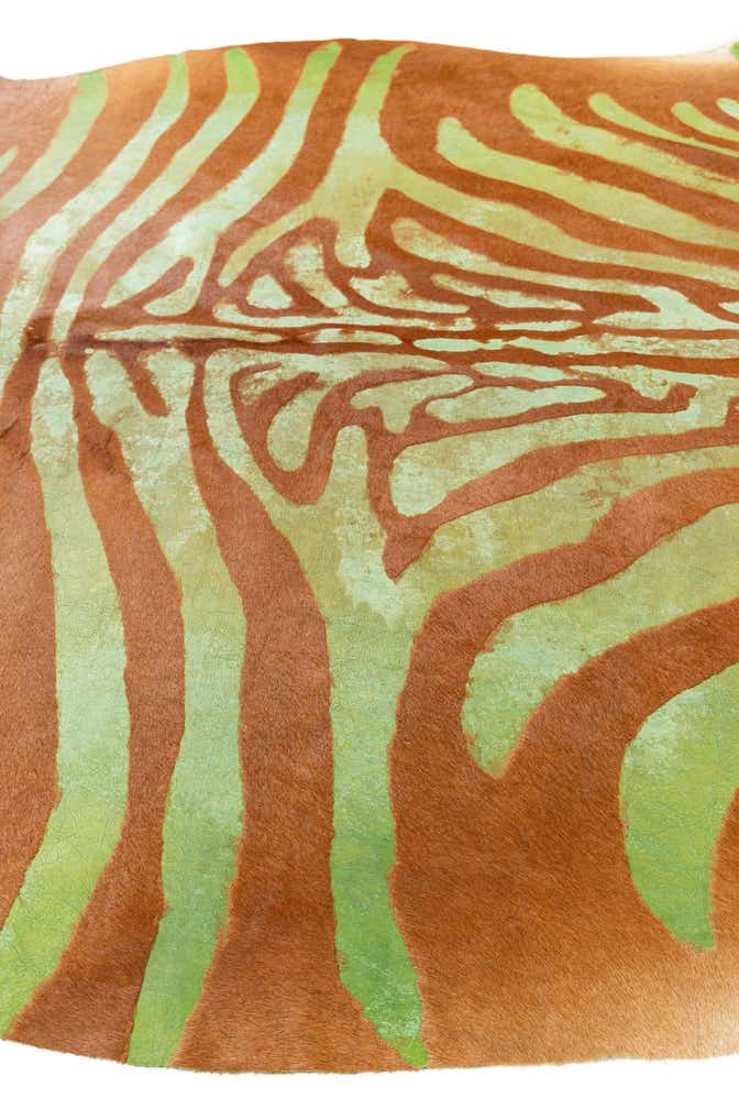 6' 9 x 7' 5 Cowhide Leather Freeform Rug