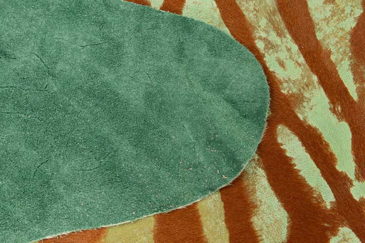 6' 9 x 7' 5 Cowhide Leather Freeform Rug