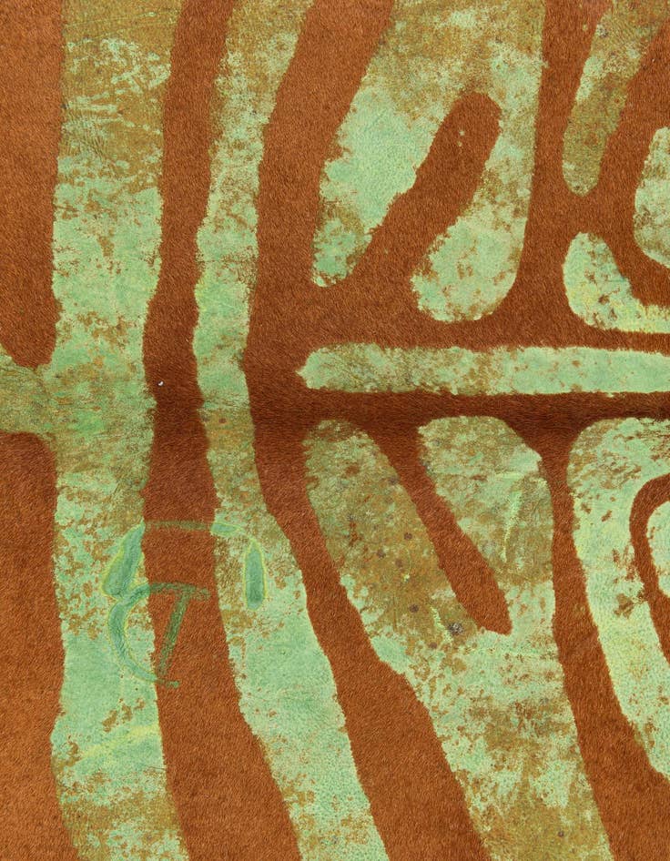 Detail image of 6' 6 x 7' 3 Cowhide Leather Freeform Rug