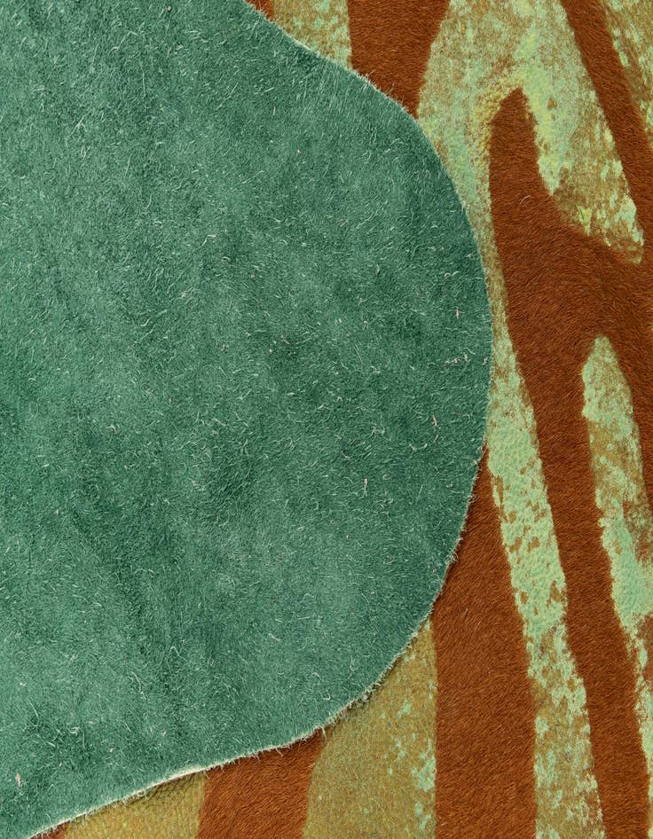 Detail image of 6' 6 x 7' 3 Cowhide Leather Freeform Rug