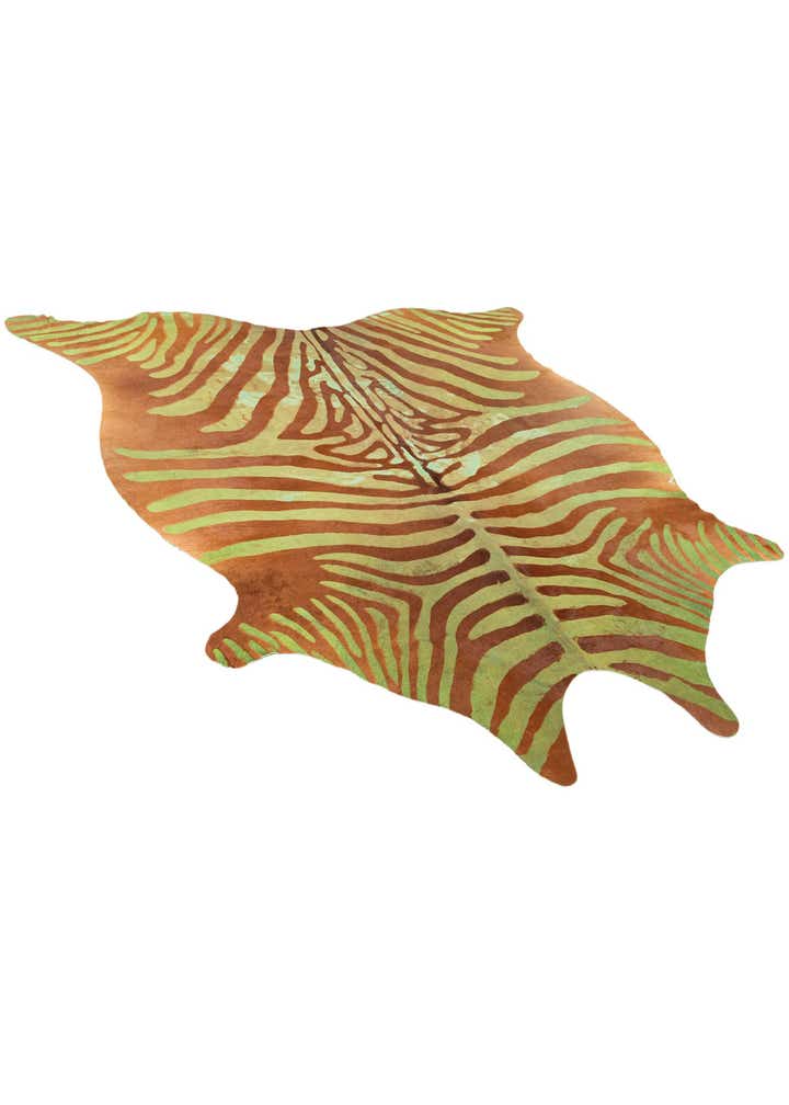 6' 6 x 6' 10 Cowhide Leather Freeform Rug