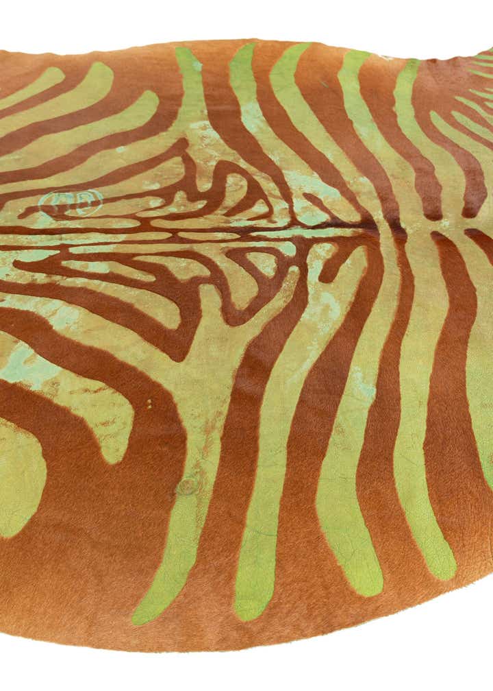 6' 6 x 6' 10 Cowhide Leather Freeform Rug