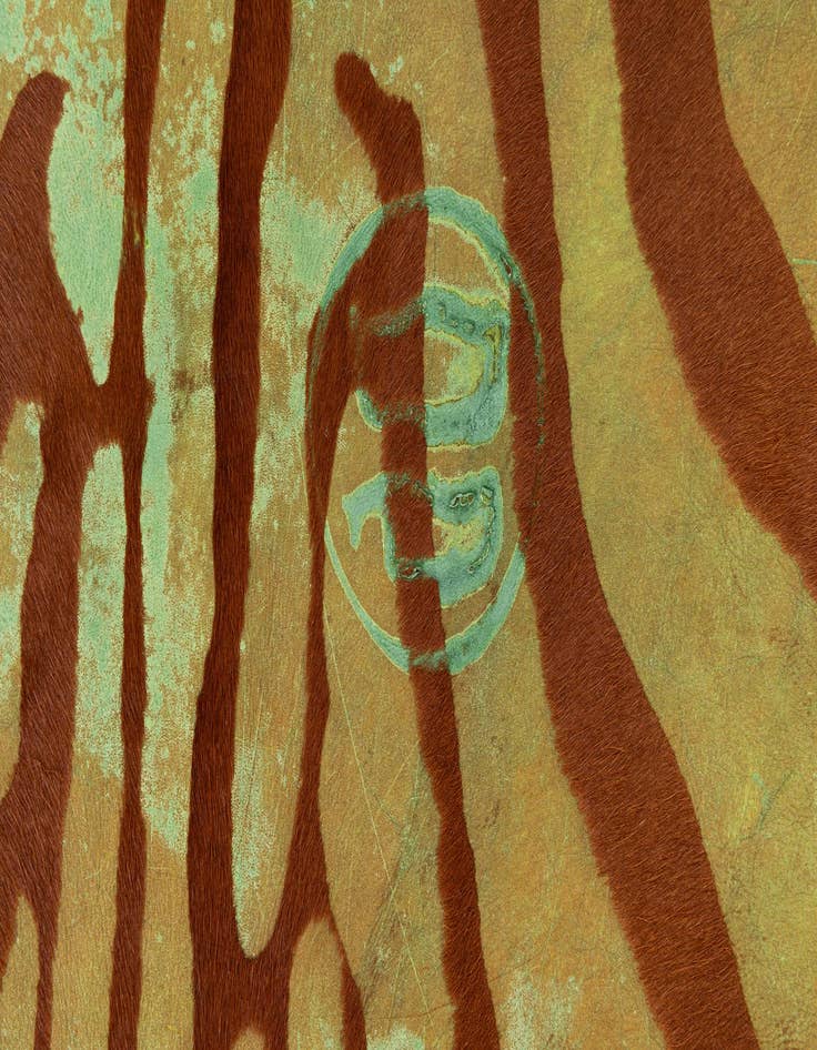 Detail image of 6' 6 x 6' 10 Cowhide Leather Freeform Rug