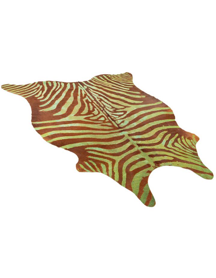 6' 4 x 7' Cowhide Leather Freeform Rug