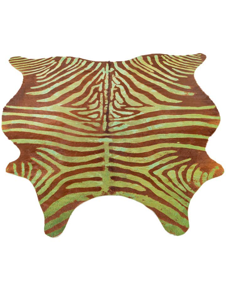 6' 4 x 7' Cowhide Leather Freeform Rug