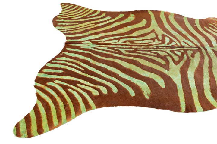 6' 4 x 7' Cowhide Leather Freeform Rug