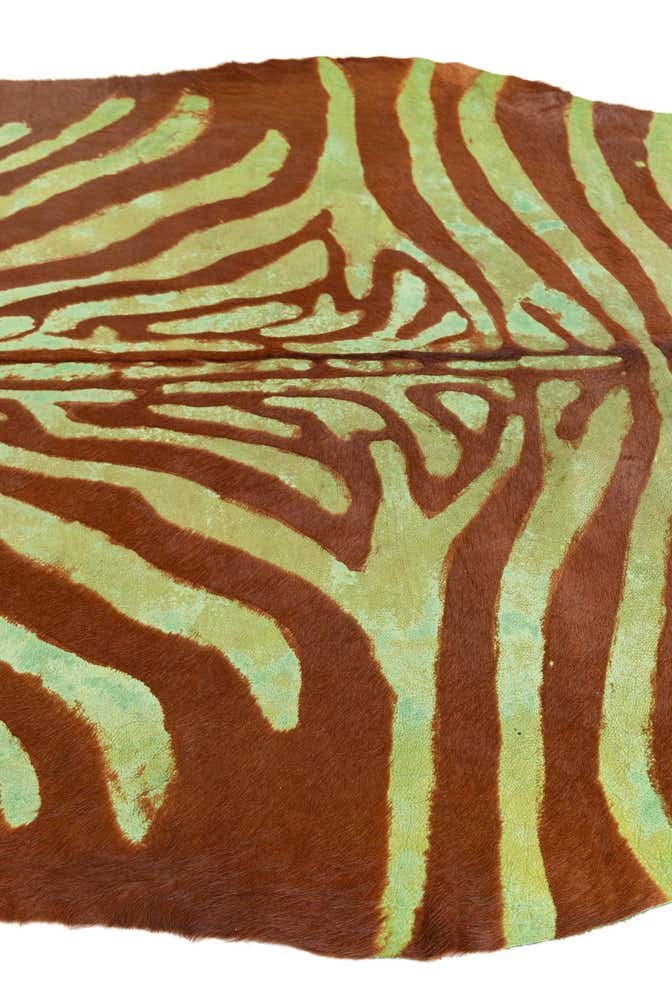 6' 4 x 7' Cowhide Leather Freeform Rug