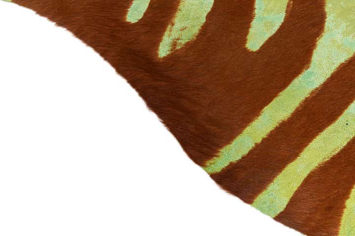 6' 4 x 7' Cowhide Leather Freeform Rug