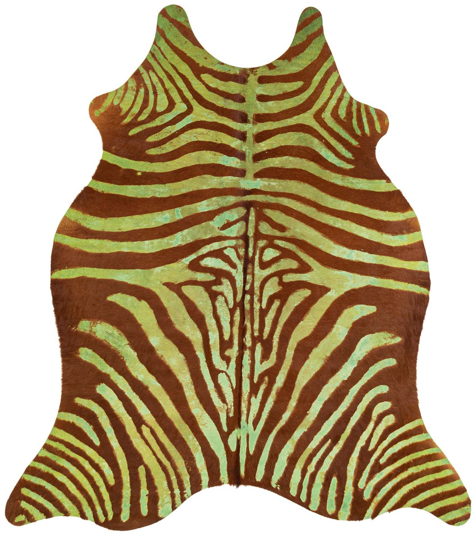 6' 4 x 7' Cowhide Leather Freeform Rug