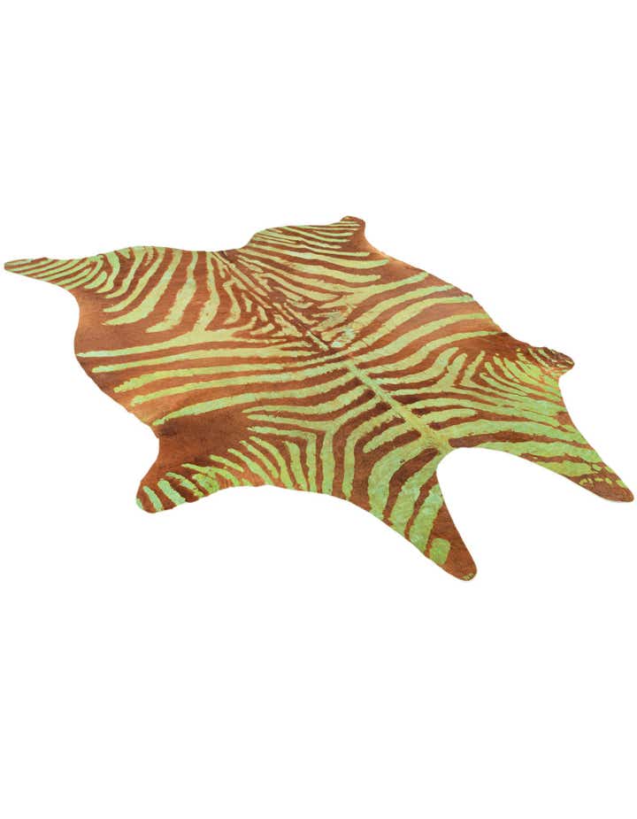 6' 2 x 7' Cowhide Leather Freeform Rug