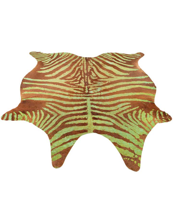 6' 2 x 7' Cowhide Leather Freeform Rug